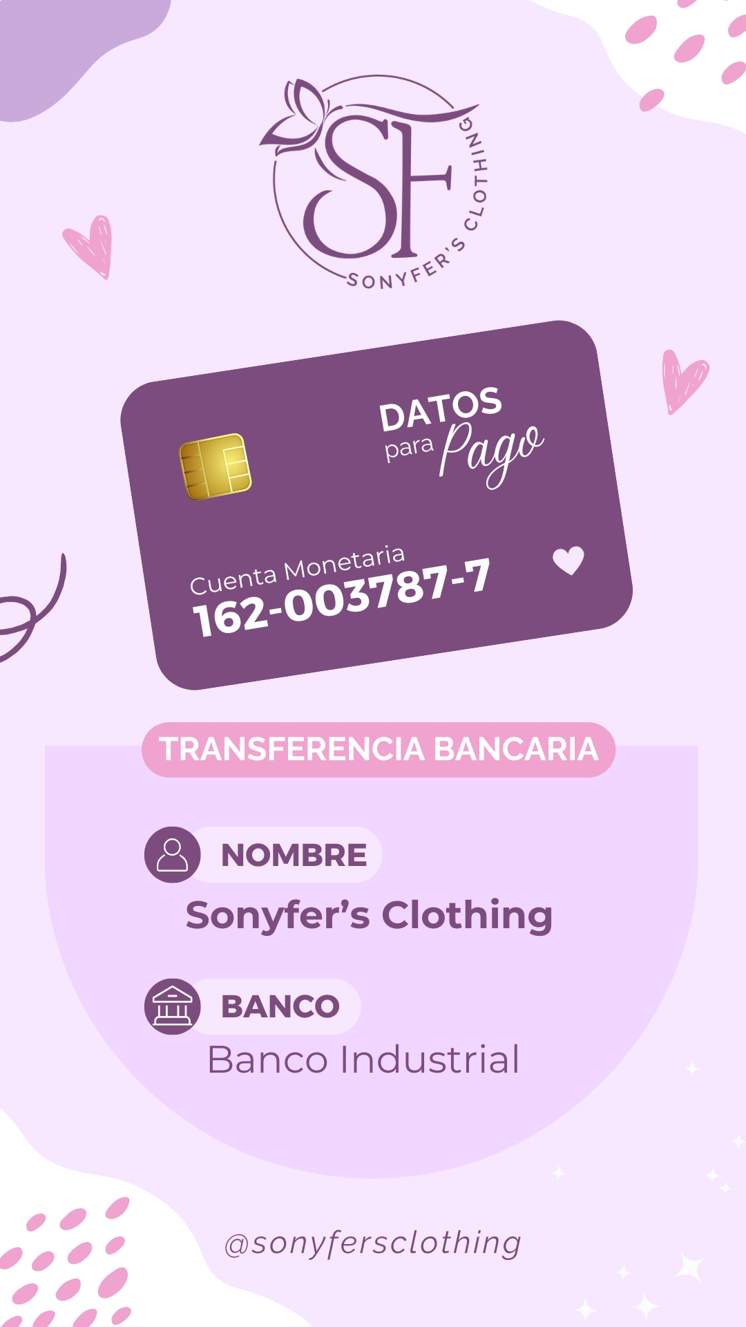 Historias destacadas Sonyfer's cuenta bancaria