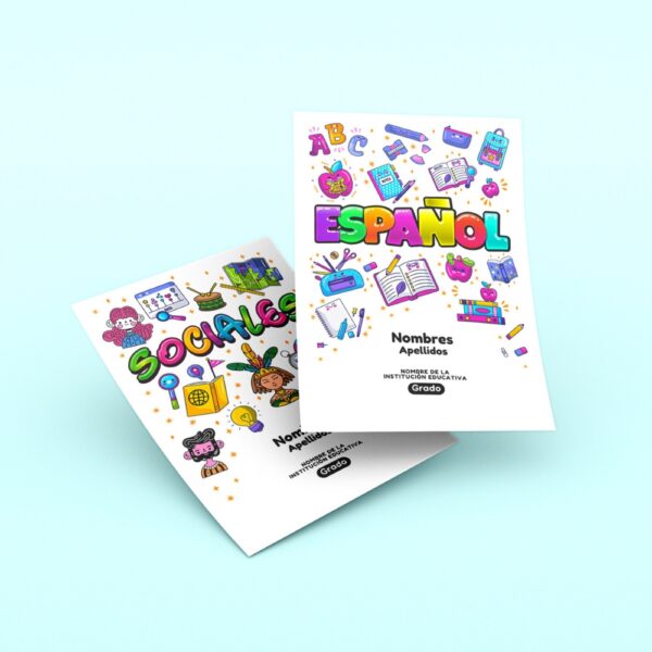 Pack de Plantillas Editables en Canva de Portadas Escolares para Cuadernos - 12 Materias - Image 5