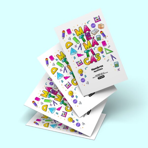 Pack de Plantillas Editables en Canva de Portadas Escolares para Cuadernos - 12 Materias - Image 4