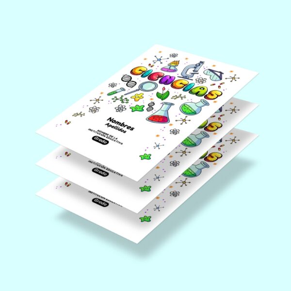 Pack de Plantillas Editables en Canva de Portadas Escolares para Cuadernos - 12 Materias - Image 3